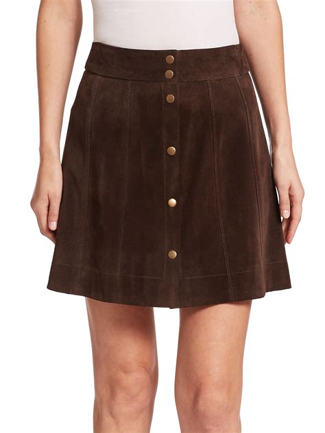 Suede miniskirt in brown 